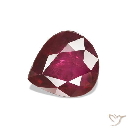 1.15ct ダークレッド ルビー, 洋梨の形, VS-SI