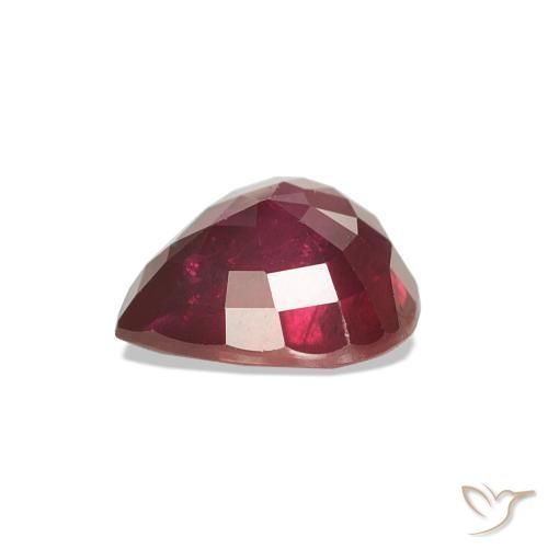1.15カラットの天然ダークレッドルビー、洋梨の形、VS-SI