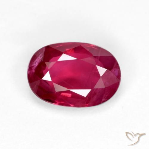 1.05ct 天然 ミディアムダークレッド ルビー, 楕円形, VS-SI