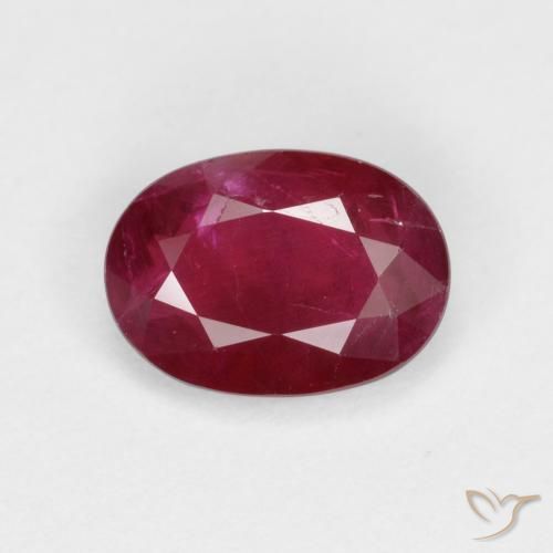 1.06ct 天然 ワインレッド ルビー, 楕円形, VS-SI
