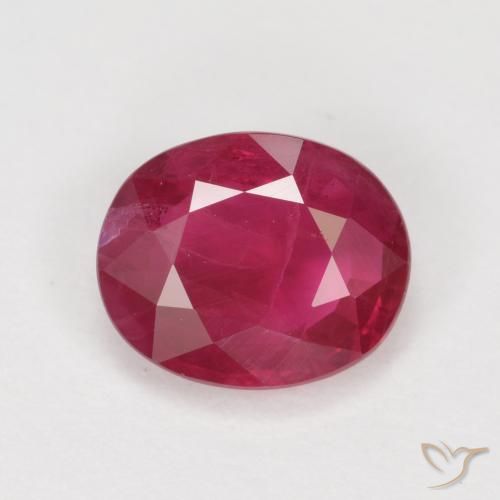 1.11ct 天然 濃い赤みがかったピンク ルビー, 楕円形, VS-SI