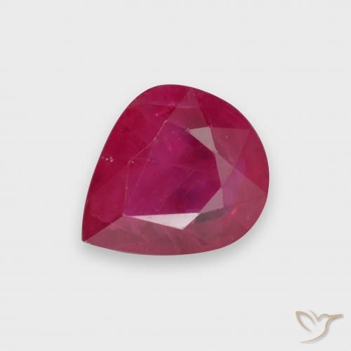 1.73ct 天然 ミディアムレッド ルビー, 洋梨の形, VS-SI