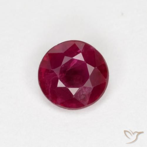 0.28ct 天然 ミディアムレッド ルビー, ラウンド, SI