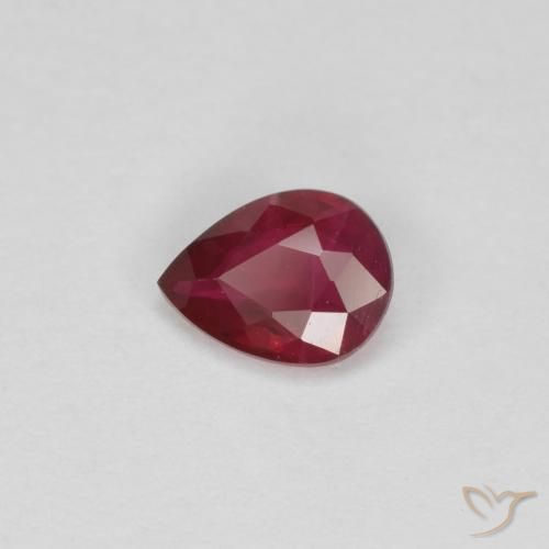 0.30ct 天然 ディープレッド ルビー, 洋梨の形, VS-SI