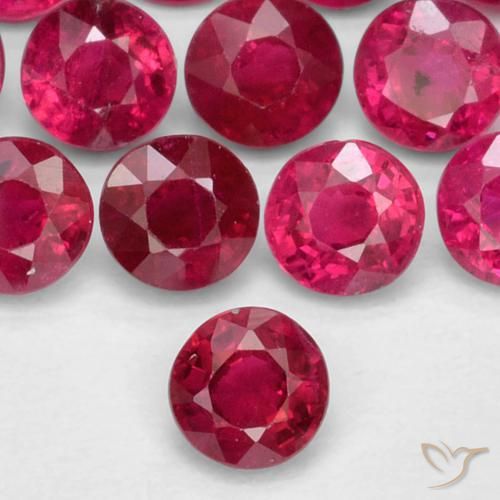 0.26ct 天然 ミディアムレッド ルビー, ラウンド, VS-SI