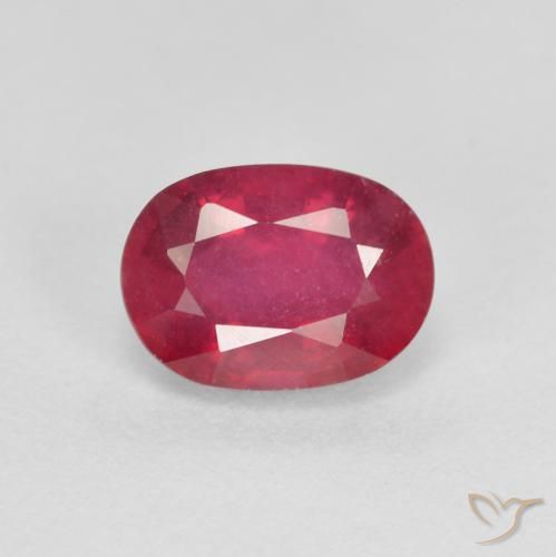 1.35ct 天然 薄いレッド ルビー, 楕円形, VS