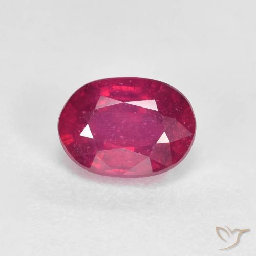 1.36ct 天然 ミディアムダークレッド ルビー, 楕円形, VS