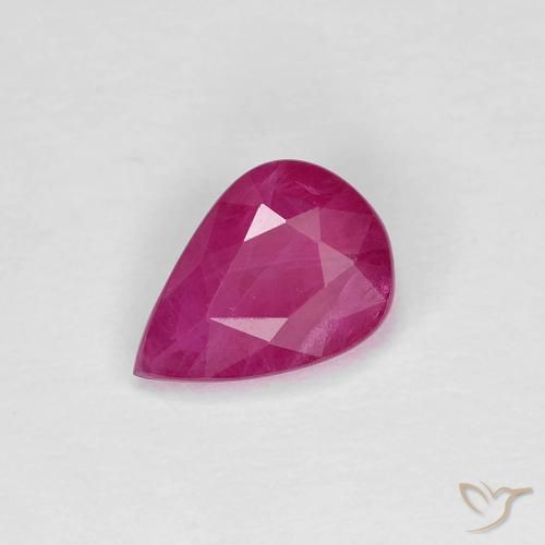 0.86ct 天然 ミディアムレッド ルビー, 洋梨の形, VS