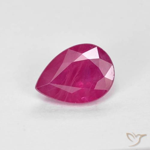 0.94ct 天然 ピンクがかったレッド ルビー, 洋梨の形, VS