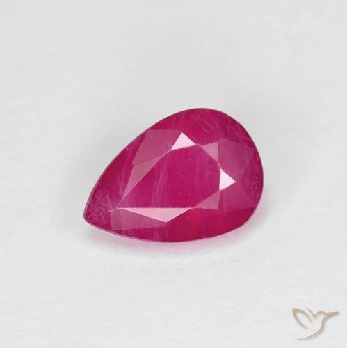 0.86ct 天然 赤みがかったピンク ルビー, 洋梨の形, VS