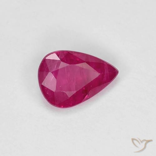 0.84ct 天然 ピンクがかったレッド ルビー, 洋梨の形, VS