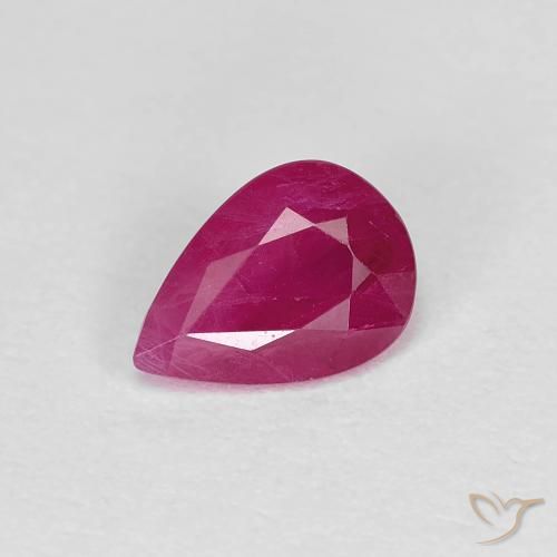 0.95ct 天然 ミディアムレッド ルビー, 洋梨の形, VS