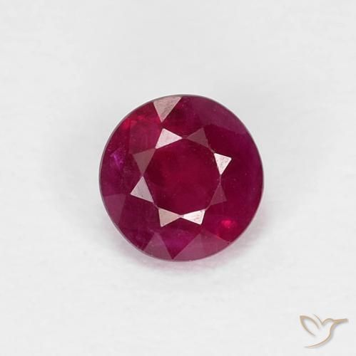 0.36ct 天然 ディープレッド ルビー, ラウンド, SI