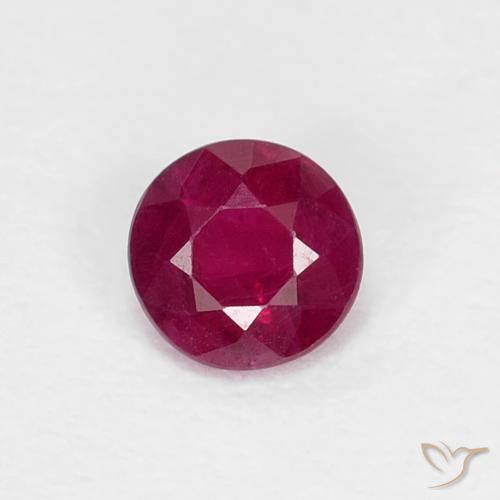 0.31ct 天然 濃いレッドワイン ルビー, ラウンド, SI
