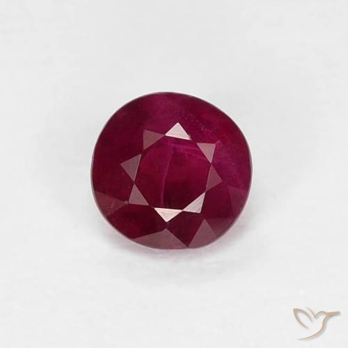 0.33ct 天然 濃いレッドワイン ルビー, ラウンド, SI