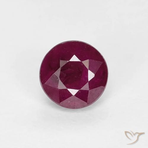 0.36ct 天然 濃いレッドワイン ルビー, ラウンド, VS-SI