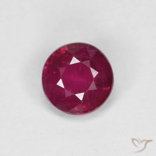 0.35ct 天然 ディープレッド ルビー, ラウンド, VS-SI