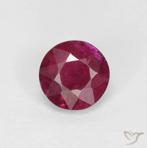 0.36ct 天然 濃いレッドワイン ルビー, ラウンド, VS-SI
