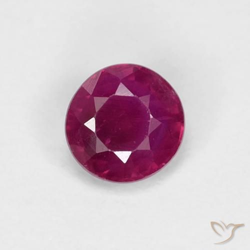 0.36ct 天然 濃いレッドワイン ルビー, ラウンド, VS-SI