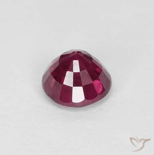 0.36カラットの天然濃いレッドワインルビー、ラウンド、VS-SI