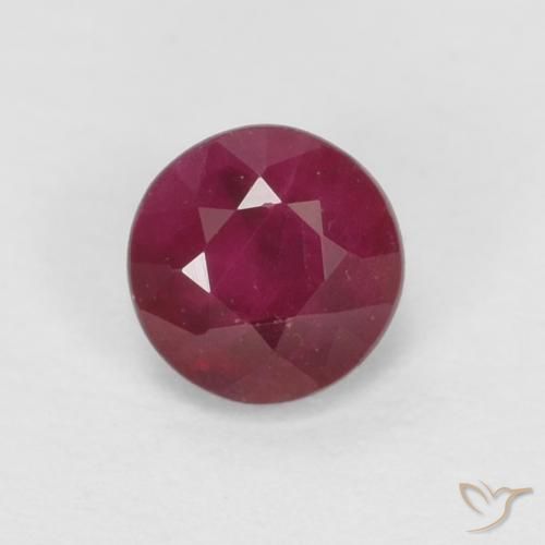0.43ct 天然 ディープレッド ルビー, ラウンド, SI
