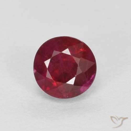 0.43ct 天然 濃いレッドワイン ルビー, ラウンド, SI