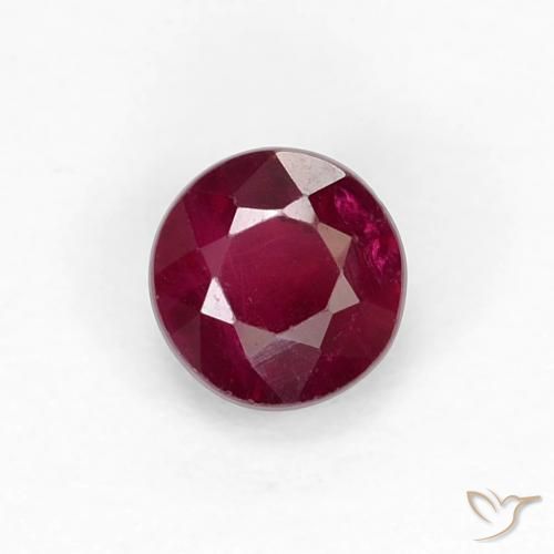 0.42ct 天然 ディープレッド ルビー, ラウンド, VS-SI