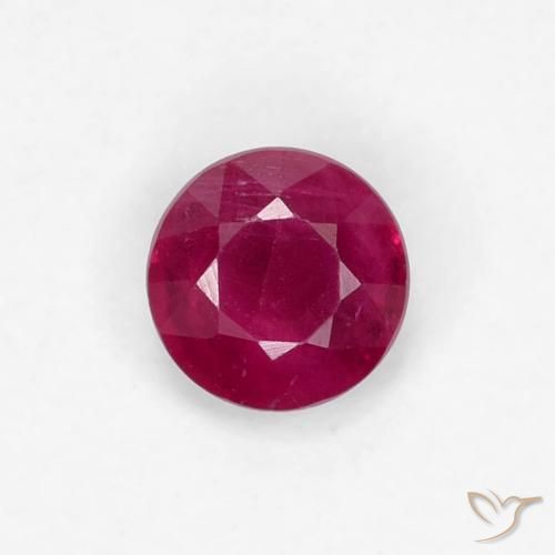 0.34ct 天然 濃いレッドワイン ルビー, ラウンド, VS-SI