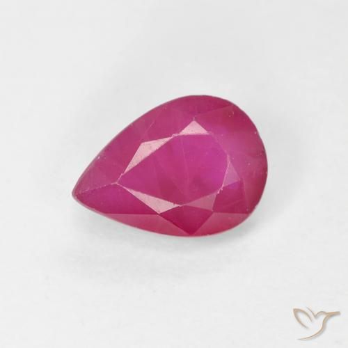 0.99ct 天然 赤みがかったピンク ルビー, 洋梨の形, VS-SI