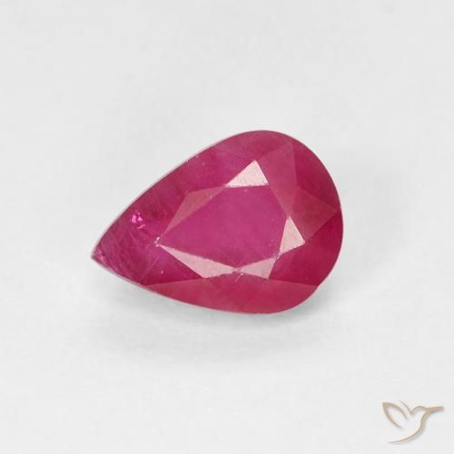 0.96ct 天然 ピンクがかったレッド ルビー, 洋梨の形, VS-SI