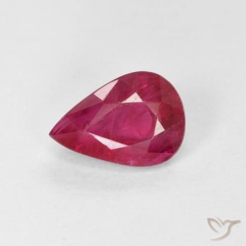0.92ct 天然 ピンクがかったレッド ルビー, 洋梨の形, VS-SI