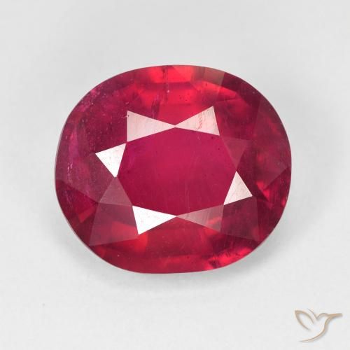 8.60ct 天然 ミディアムレッド ルビー, 楕円形, VS
