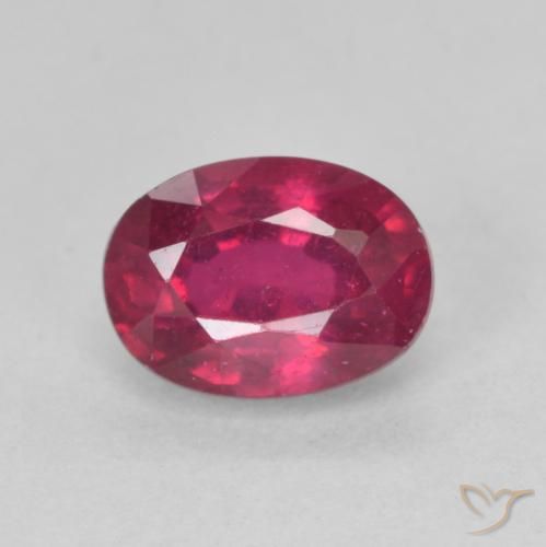 1.45ct 天然 Medium Dark-Red ルビー, 楕円形, VS