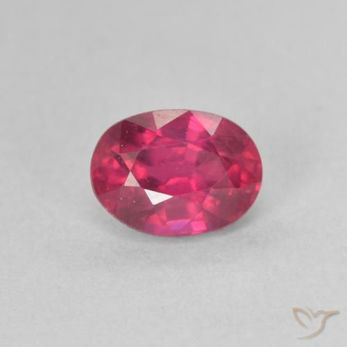 1.39ct 天然 薄いレッド ルビー, 楕円形, VS