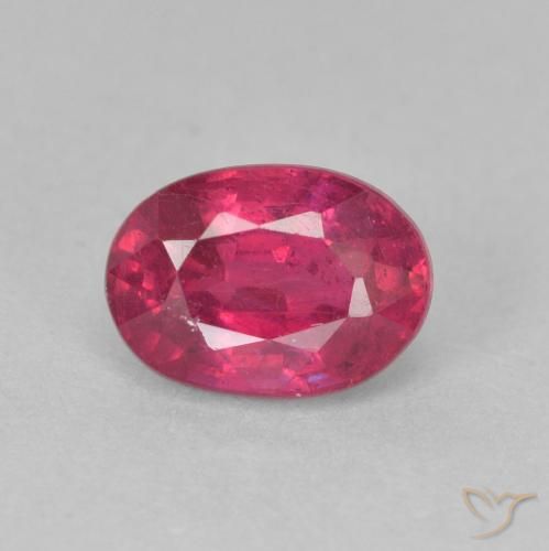 1.30ct 天然 薄いレッド ルビー, 楕円形, VS-SI
