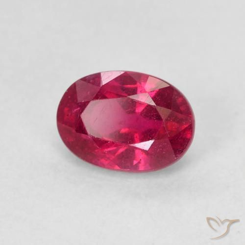 1.34ct 天然 濃い赤みがかったピンク ルビー, 楕円形, VS