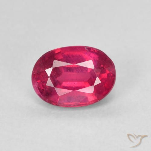 1.26ct 天然 薄いレッド ルビー, 楕円形, VS-SI