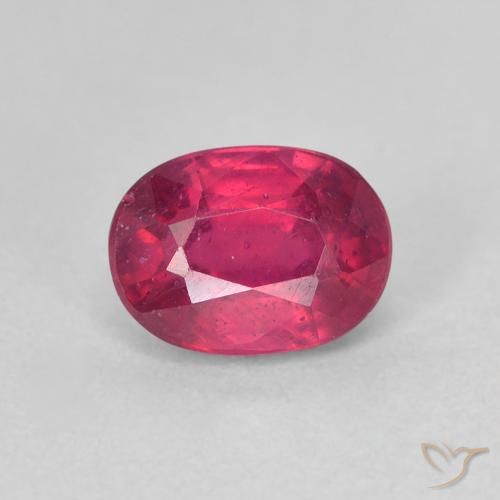1.38ct 天然 ピンクがかったレッド ルビー, 楕円形, VS