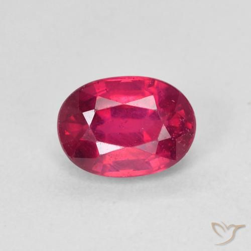 1.38ct 天然 Medium Dark-Red ルビー, 楕円形, VS