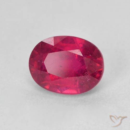 2.00ct 天然 Medium Dark-Red ルビー, 楕円形, VS