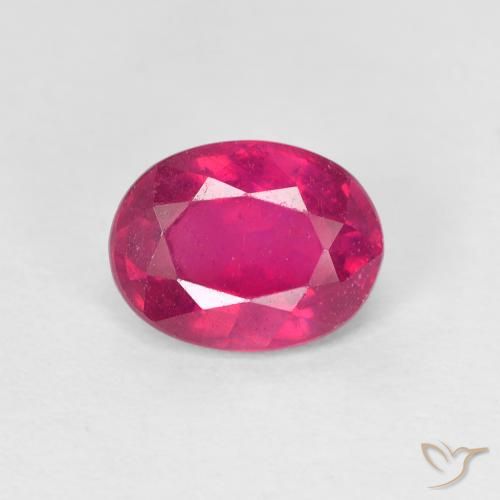 1.54ct 天然 薄いレッド ルビー, 楕円形, VS