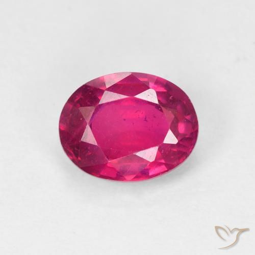 1.60ct 天然 薄いレッド ルビー, 楕円形, VS