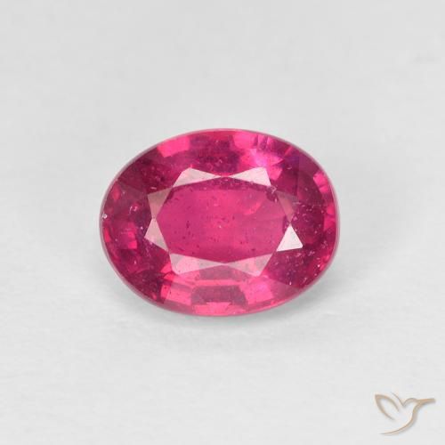 1.56ct 天然 薄いレッド ルビー, 楕円形, VS