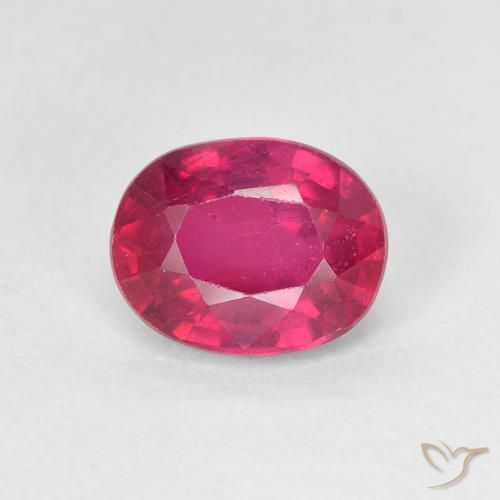 1.86ct 天然 薄いレッド ルビー, 楕円形, VS