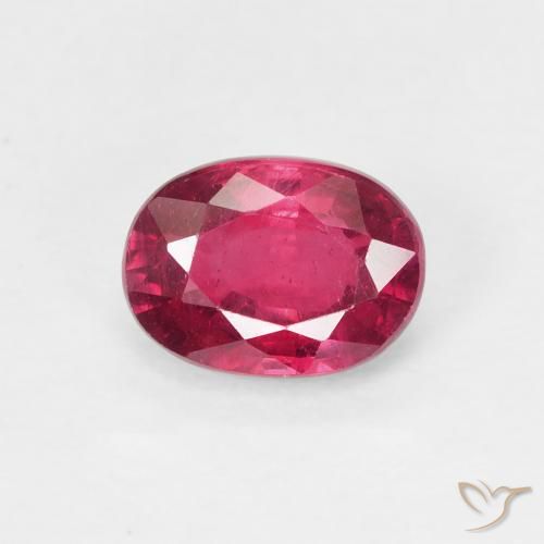 1.32ct 天然 Medium Dark-Red ルビー, 楕円形, VS