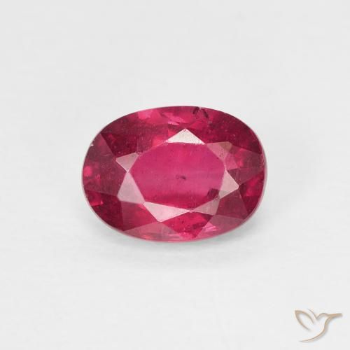 1.08ct 天然 Medium Dark-Red ルビー, 楕円形, VS