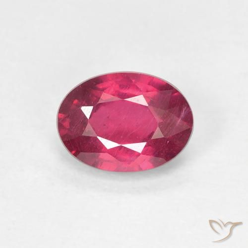 1.19ct 天然 Medium Dark-Red ルビー, 楕円形, VS