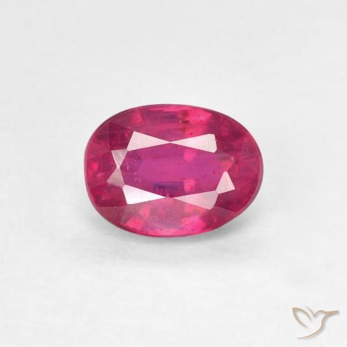 1.10ct 天然 薄いレッド ルビー, 楕円形, VS