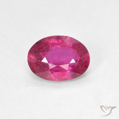 0.96ct 天然 薄いレッド ルビー, 楕円形, VS