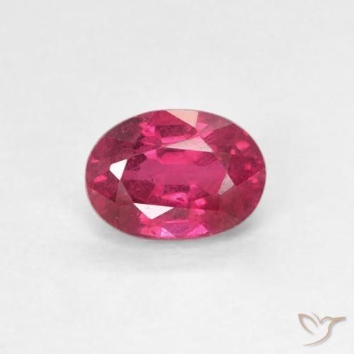 1.10ct 天然 ピンクがかったレッド ルビー, 楕円形, VS